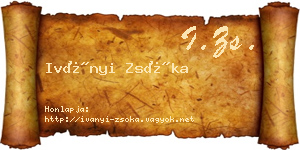 Iványi Zsóka névjegykártya